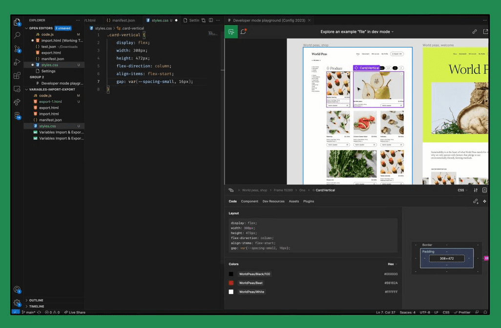 Screenshot of the Figma for VS Code extension
